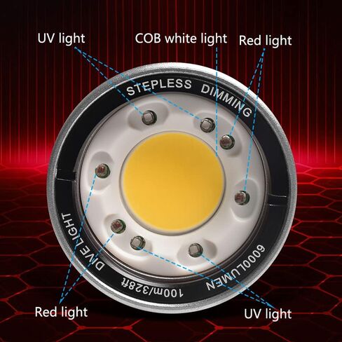 Searogs MK-02 مصباح يدوي احترافي للغوص تحت الماء ضوء ستروب للغوص 6000LM 100m مقاوم للماء LED للتصوير الفوتوغرافي (أسود، MK-02) in Saudi Arabia