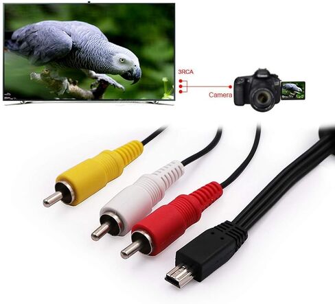 Replacement AVC-DC400ST Stereo AV Cable Compatible with Digital SLR Cameras EOS-7D 5D 1D 60D 600D 550D T3i T4i S100 SD4500 320HS 500HS 520HS SX230HS SX260HS and More (3.9ft) in Kuwait