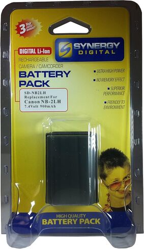 Synergy Digital Camcorder Battery, Compatible with Canon MV950 Camcorder, (li-ion, 7.4V, 900 mAh) Ultra Hi-Capacity, Compatible with Canon NB-2L Battery in Saudi Arabia