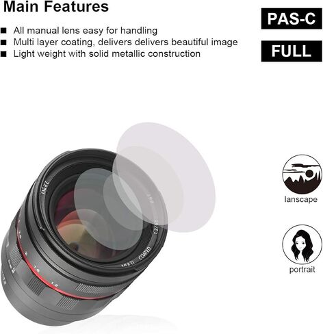 Meike MK-50mm F1.2 Large Aperture Manual Focus Fixed Lens for Sony Full Frame and Sony E Mount APS-C Mirrorless Cameras A7 A7 II A7III A7S II A7S III A7R II A7R III A7R IV A9 A9II A7C A6300 A6400 etc in Saudi Arabia