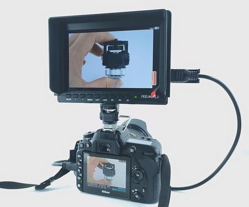 Foto&Tech Field Monitor Hot Shoe Mount for LED Panel with Cold Shoe for 5" to 7" Monitor, 360° Swivel and 180° Tilt for Video Shooting Photography Accessories in Saudi Arabia