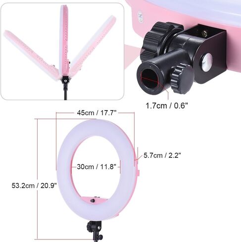 Dimmable LED Ring Light FD-480II Lighting Kit for Makeup Portrait Selfie YouTube Photo Video Studio Photography with Tripod Stand, Mirror, Photo Holder, Batteries, Chargers and Carrying Case in Saudi Arabia