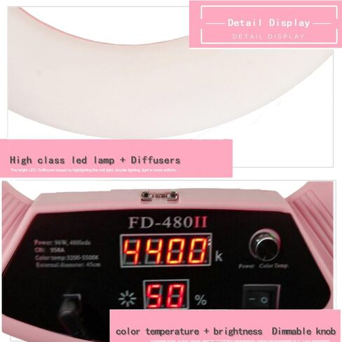 Dimmable LED Ring Light FD-480II Lighting Kit for Makeup Portrait Selfie YouTube Photo Video Studio Photography with Tripod Stand, Mirror, Photo Holder, Batteries, Chargers and Carrying Case in Saudi Arabia