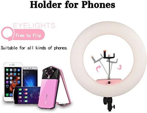 Dimmable LED Ring Light FD-480II Lighting Kit for Makeup Portrait Selfie YouTube Photo Video Studio Photography with Tripod Stand, Mirror, Photo Holder, Batteries, Chargers and Carrying Case in Saudi Arabia