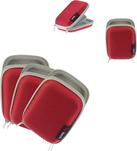 Navitech Red Hard Protective Earphone Case Compatible with The Moki Metallic Earphones in Saudi Arabia