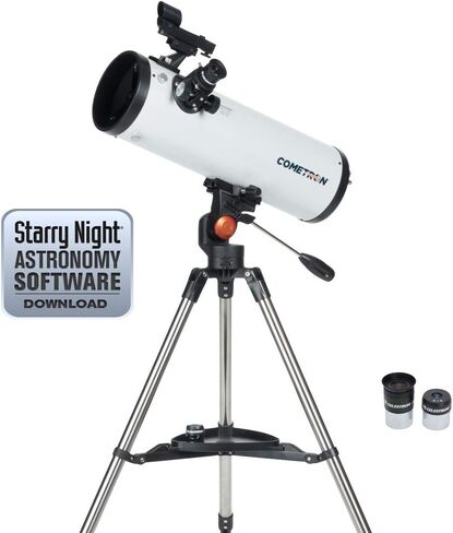 Celestron – Cometron 114mm Newtonian Telescope – Newtonian Reflector Telescope with Parabolic Mirror – Alt–azimuth Mount – Ideal Telescope for Beginners – BONUS Astronomy Software Package in Saudi Arabia