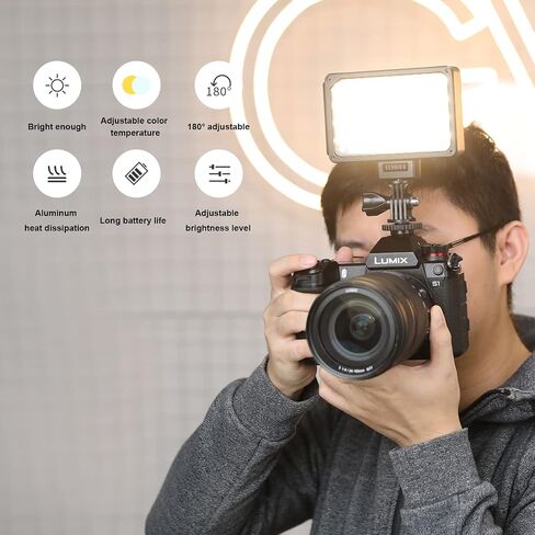 GVM Bicolor Camera Light, Portable LED Video Light with Rechargeable Battery & Magnetic Soft Light Panel, Photography Lighting for All SLR Cameras Nikon, Canon, Sony, Pentax, Panasonic and Tripods in Saudi Arabia