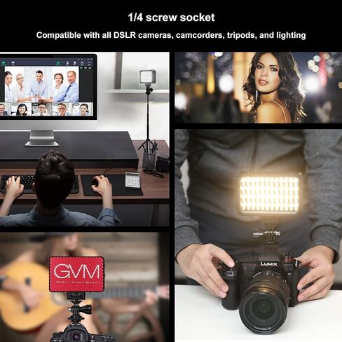 GVM Bicolor Camera Light, Portable LED Video Light with Rechargeable Battery & Magnetic Soft Light Panel, Photography Lighting for All SLR Cameras Nikon, Canon, Sony, Pentax, Panasonic and Tripods in Saudi Arabia