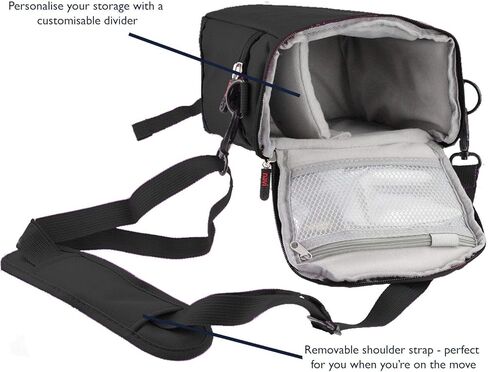 Navitech Black Water Resistant Protective Portable Handheld Binocular Case and Travel Bag Compatible with The Canon 18x50 is All Weather in Saudi Arabia