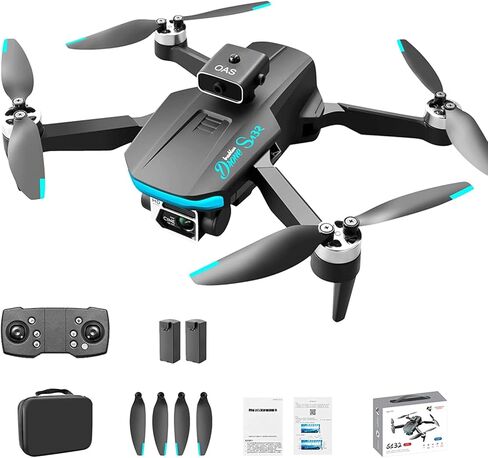 طائرة بدون طيار HK132 مع كاميرا للبالغين 4K 1080P HD قابلة للطي بدون طيار RC ألعاب بدون طيار GPS إرجاع تلقائي بلمسة واحدة وعدسة قابلة للتعديل (مع حقيبة حمل) (أسود) in Kuwait