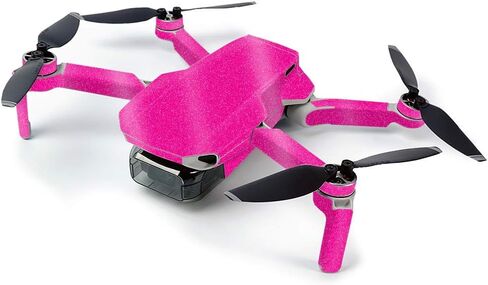 MIGHTY SKINS MightySkins Glossy Glitter Skin for DJI Mavic Mini Portable Drone Quadcopter - Solid Hot Pink | Protective, Durable High-Gloss Glitter Finish | Easy to Apply, Remove | Made in The USA in Saudi Arabia