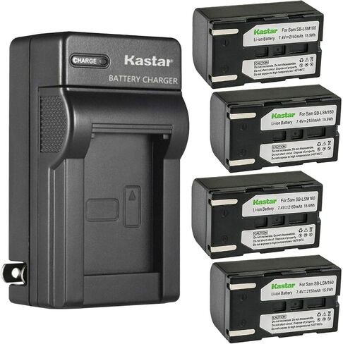 Kastar 2-Pack SB-LSM160 Battery and AC Wall Charger Replacement for Samsung SC-D357, SC-D362, SC-D363, SC-D364, SC-D365, SC-D366, SC-D371, SC-D372, SC-D375, SC-D453, SC-D455, SC-D457, SC-D557 Cameras in Kuwait