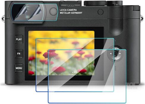 Q2 Screen Protector Compatible for Leica Q2 Camera (2 Glass LCD Screen+2 TPU Viewfinder), WH1916 Tempered Glass Anti-Scrach Anti-Bubble Anti-Dust, Transparent (2x Leica Q2 ab) in Saudi Arabia