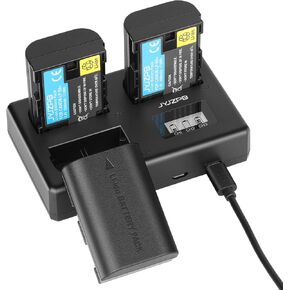 JYJZPB LP-E6N LP-E6 Battery Charger Set for Canon EOS R R5 R6 R7 | LP-E6 Battery for Canon R5 C,R6 Mark II,EOS 5D Mark II III IV, 5D SR, 6D Mark II,7D Mark II,6D 7D 90D 80D 70D 60D 60Da Camera in Kuwait