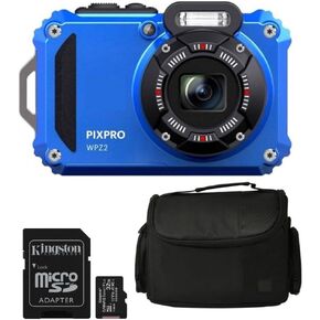 Kodak PIXPRO WPZ2 Rugged Waterproof 16MP Digital Camera with 4X Zoom (Blue) Bundle with Case and 32GB MicroSD Card Bundle (3 Items) in Saudi Arabia