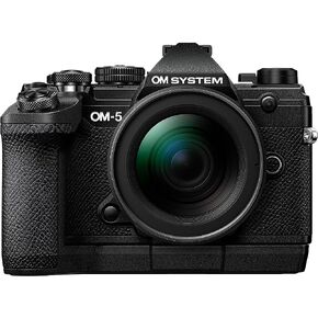 كاميرا OM System OM-5 سوداء بنظام أربعة أثلاث M.Zuiko Digital ED 12-45mm F4.0 PRO kit كاميرا خارجية تصميم مختوم للطقس 5 محاور تثبيت الصورة 50 ميجابكسل لقطة عالية الدقة محمولة باليد in Kuwait