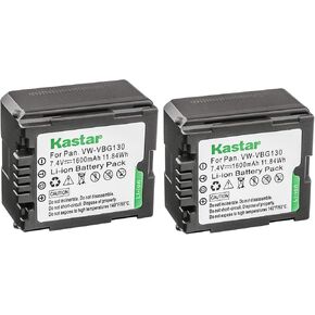 Kastar Battery 2 Pack for Panasonic VW-VBG130 & Panasonic Lumix DMC-L10, HDC-HS250, HDC-HS300, HDC-HS700, HDC-SD10, HDC-SD600, HDC-SD700, HDC-SDT750, HDC-TM10, HDC-TM15, HDC-TM300, HDC-TM700, SDR-H80 in Kuwait