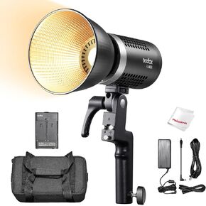 Godox ML60Bi Bi-Color 60W LED Video Light, 2800K-6500K Color Temperature, CRI 96+ TLCI 97+, 10100Lux@1m with Reflector, 7 FX Effects, Slient Mode Design, Multiple Control Methods in Kuwait