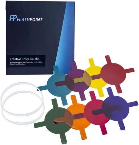 Flashpoint Creative Color Gel Kit XPLOR 100 Pro, eVOLV 200 and Godox AD100 Pro, AD200 Strobe Round Heads in Kuwait