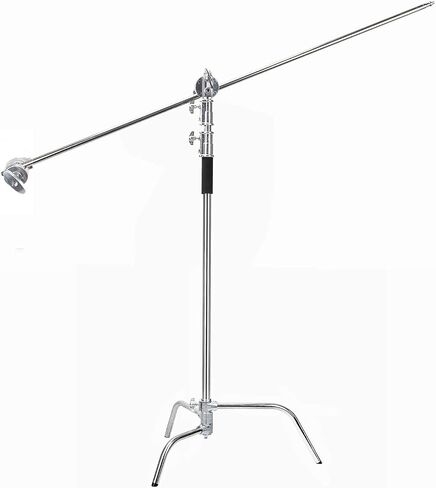 EACHSHOT 2 Packs C Stand with Wheels and Bags Metal Max 10.8ft/330cm with 3.48ft/106cm Holding Arm 2 Pieces Grip Head Godox AD600 Pro Aputure 300D II for Photography Studio Video Monolight in Saudi Arabia