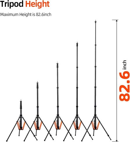 Fotopro 72.4 Inch Photography Light Stand Height 1.5ft to 6ft Portable Adjustable Aluminum Tripod for Speedlight Reflector Softbox Ring Light with Carrying Bag in Saudi Arabia