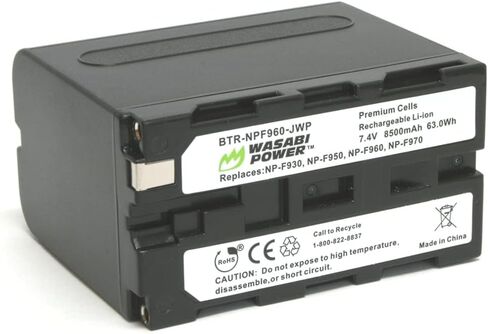 Wasabi Power Battery for Sony NP-F975, NP-F970, NP-F960, NP-F950 (8500mAh) and Sony DCR-VX2100, DSR-PD150, DSR-PD170, FDR-AX1, HDR-AX2000, HDR-FX1, HDR-FX7, HDR-FX1000, HVL-LBPB, HVR-HD1000U, HVR-V1U, HVR-Z1P, HVR-Z1U, HXR-MC2000U, MVC-FDR1, NEX-EA50UH, N in Kuwait