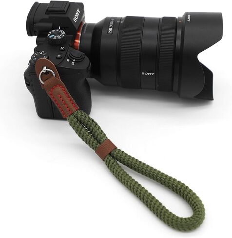 Comfortable Cotton Camera Hand Wrist Strap Compatible for Sony A7 A9 A6000 A6300 A6500 Fujifilm X-T30 X-T20 X-T3 X-T2 X70 ILCE M10 Mirrorless Cameras Safety Tether (Black) in Saudi Arabia