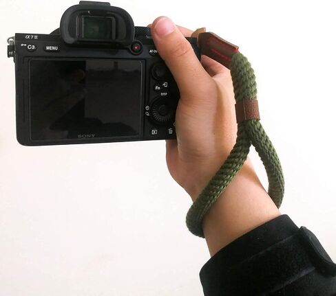 Comfortable Cotton Camera Hand Wrist Strap Compatible for Sony A7 A9 A6000 A6300 A6500 Fujifilm X-T30 X-T20 X-T3 X-T2 X70 ILCE M10 Mirrorless Cameras Safety Tether (Black) in Saudi Arabia