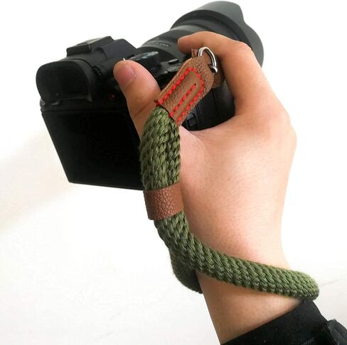 Comfortable Cotton Camera Hand Wrist Strap Compatible for Sony A7 A9 A6000 A6300 A6500 Fujifilm X-T30 X-T20 X-T3 X-T2 X70 ILCE M10 Mirrorless Cameras Safety Tether (Black) in Saudi Arabia