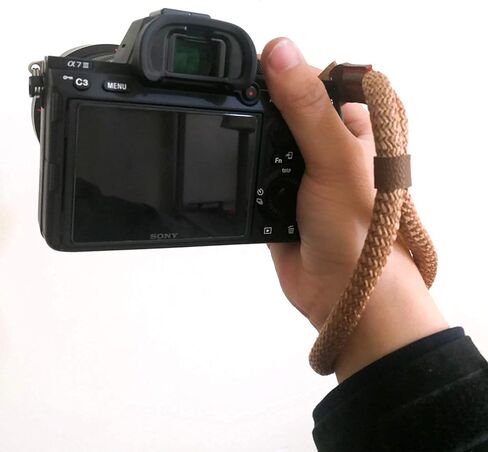 Comfortable Cotton Camera Hand Wrist Strap Compatible for Sony A7 A9 A6000 A6300 A6500 Fujifilm X-T30 X-T20 X-T3 X-T2 X70 ILCE M10 Mirrorless Cameras Safety Tether (Black) in Kuwait