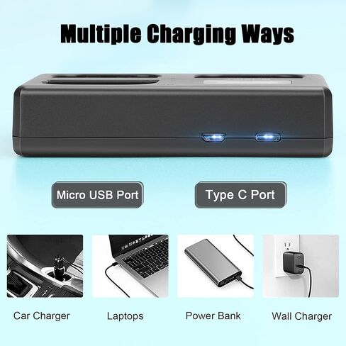 JYJZPB LP-E6 LP-E6N Battery 3-Pack Compatible for Canon EOS 5D Mark II III, 5DS R Rechargeable Battery Charger Triple Slot for Canon EOS 80D, 90D, 60D, 70D, 5DS R, 6D, 7D, 3 Channel Camera Batteries in Saudi Arabia