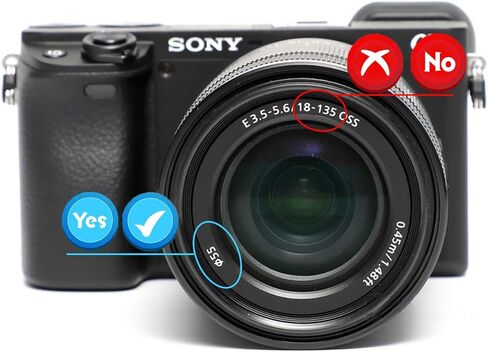 55mm Lens Cap Cover for Nikon AF-P(Not AF-S) DX Nikkor 18-55mm f/3.5-5.6G VR,Sony FE 28-70mm f/3.5-5.6 OSS,HUIPUXIANG Compatible with Canon EF-M 11-22mm f/4-5.6 is STM Lens 55mm Filter Thread[2 Pack] in Saudi Arabia