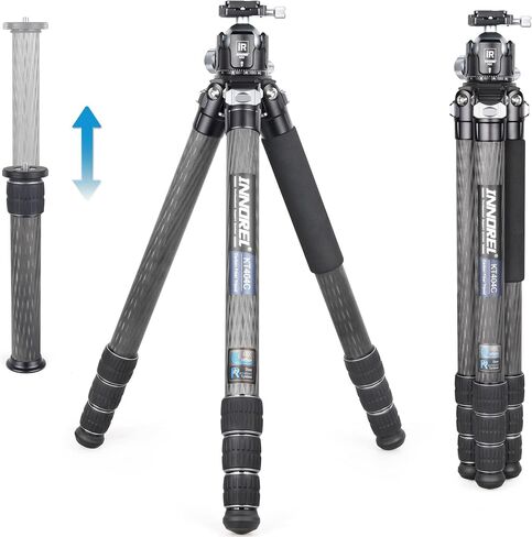 INNOREL KT364C Compact 10-Layer Carbon Fiber Camera Tripod 36mm Big Tube Professional Travel Tripod for Digital DSLR Video Camcorder Heavy Duty Camera Stand Load 66.1lb/30kg with Center Column in Saudi Arabia