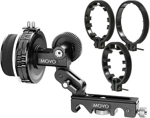 Movo F2X Precision Follow Focus System with Hard Stops and 65mm, 75mm, 85mm Adjustable Gear Rings in Saudi Arabia
