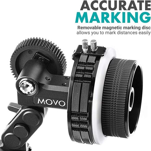 Movo F2X Precision Follow Focus System with Hard Stops and 65mm, 75mm, 85mm Adjustable Gear Rings in Saudi Arabia