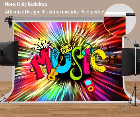 Colorful Music Party Backdrop Guitar Speaker Photo Background MEETSIOY Hip Hop Disco Studio Prop Banner Birthday Party Supplies Photography Backdrop 5x3ft BJZSMT124 in Kuwait