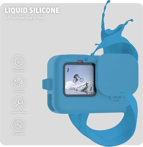 FitStill Blue Silicone Sleeve Case for Go Pro Hero 11 Hero 10 Hero 9 Black, Battery Side Cover&Screen Protectors&Lens Caps&Lanyard for Go Pro Hero 11 /10 / 9 Accessories Kit in Saudi Arabia