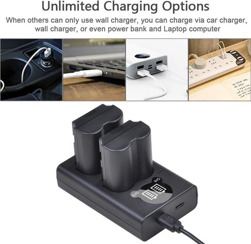 Tectra LED USB Dual Battery Charger with Type C Port for Fujifilm NP-W235 NPW235 Battery and Fuji X-T4 Mirrorless Digital Camera in Saudi Arabia