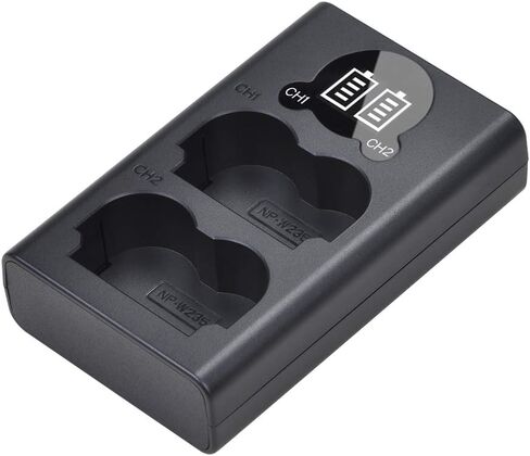 Tectra LED USB Dual Battery Charger with Type C Port for Fujifilm NP-W235 NPW235 Battery and Fuji X-T4 Mirrorless Digital Camera in Saudi Arabia
