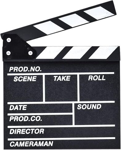 ARTIBETTER Television 1pc Cut Films Board Film Clapperboard Cardboard Booth Studio Scene and Slate Accessory Tv Movies Award Supplies Wooden Plays Prop Action Academy White Photography Tvs in Kuwait