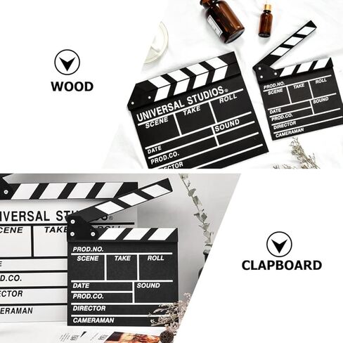 ARTIBETTER Television 1pc Cut Films Board Film Clapperboard Cardboard Booth Studio Scene and Slate Accessory Tv Movies Award Supplies Wooden Plays Prop Action Academy White Photography Tvs in Kuwait