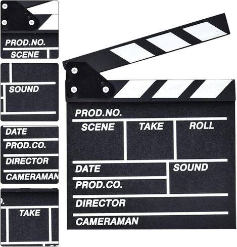 ARTIBETTER Television 1pc Cut Films Board Film Clapperboard Cardboard Booth Studio Scene and Slate Accessory Tv Movies Award Supplies Wooden Plays Prop Action Academy White Photography Tvs in Kuwait
