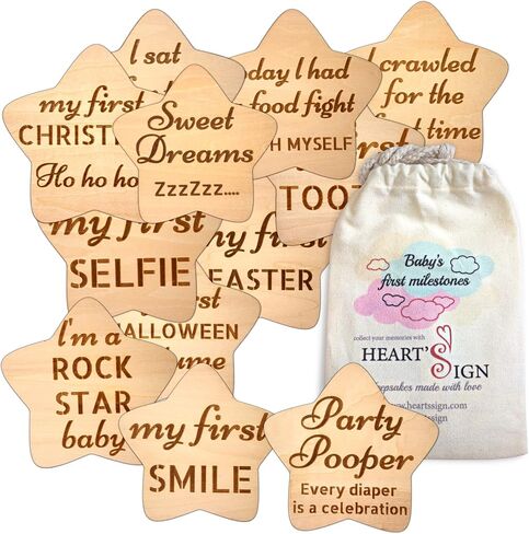 Heart's Sign 24 Designs Baby Monthly Milestone Signs | Newborn Photo Props in Saudi Arabia