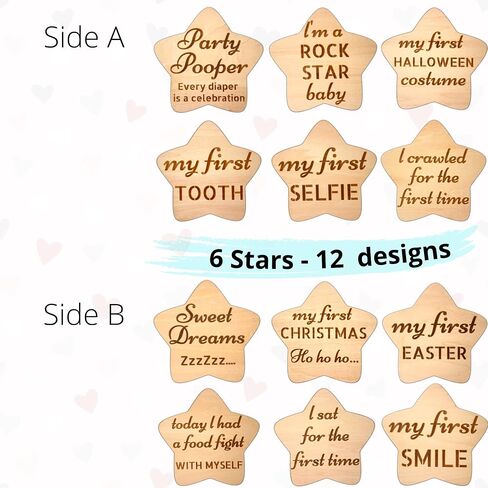 Heart's Sign 24 Designs Baby Monthly Milestone Signs | Newborn Photo Props in Saudi Arabia