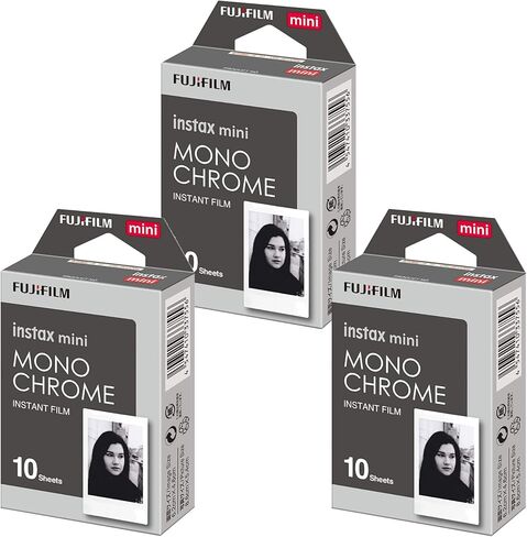 Fujifilm Instax Mini Monochrome Film (10 Exposures, Credit Card-Sized) 3-Pack (3 Items) in Kuwait