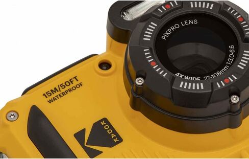 Kodak PIXPRO Astro Zoom WPZ2 16.4MP Digital Camera, 3" LCD Bundle with Lexar 64GB Memory Card, Deco Photo Camera Case, Vivitar Orange Camera Wrist Strap and Microfiber Cleaning Cloth in Kuwait