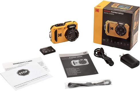 Kodak PIXPRO Astro Zoom WPZ2 16.4MP Digital Camera, 3" LCD Bundle with Lexar 64GB Memory Card, Deco Photo Camera Case, Vivitar Orange Camera Wrist Strap and Microfiber Cleaning Cloth in Kuwait