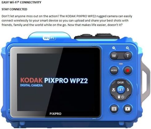 Kodak PIXPRO WPZ2 Rugged Waterproof 16MP Digital Camera with 4X Zoom (Blue) Bundle with Case and 32GB MicroSD Card Bundle (3 Items) in Saudi Arabia