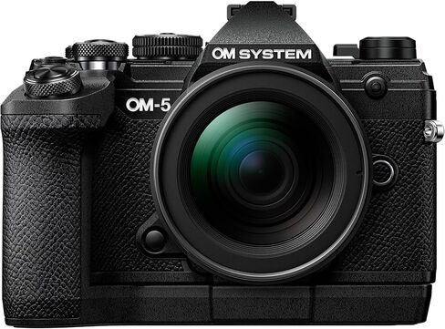 كاميرا OM System OM-5 سوداء بنظام أربعة أثلاث M.Zuiko Digital ED 12-45mm F4.0 PRO kit كاميرا خارجية تصميم مختوم للطقس 5 محاور تثبيت الصورة 50 ميجابكسل لقطة عالية الدقة محمولة باليد in Kuwait