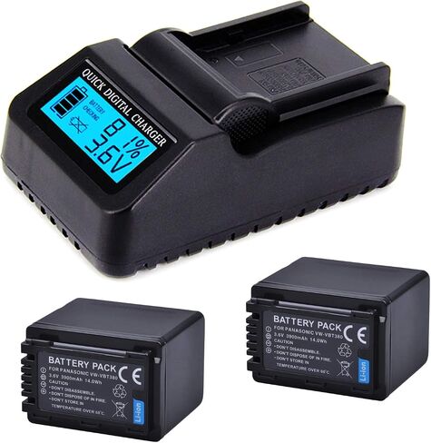 LCD USB Travel Battery Charger for Panasonic HC-V130 HC-V130K HC-V130EB-K HC-V130EG-K HC-V130EP-K Full HD Camcorder in Kuwait
